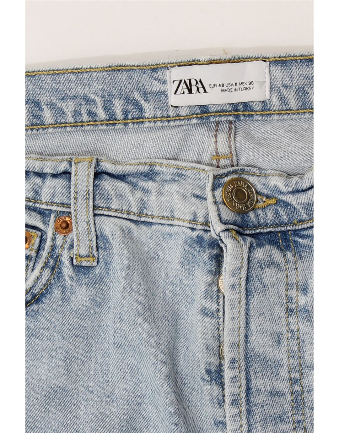 Jeans dritti da donna Zara EU 40 medi W30 L26 Blu