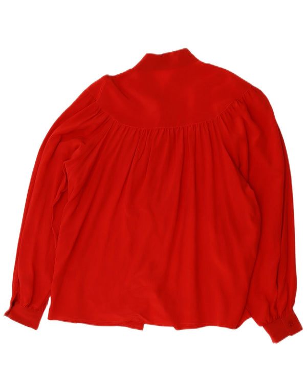 Camicetta camicia vintage da donna UK 16 grande rossa