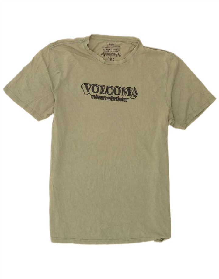 T-shirt grafica da uomo Volcom Top XL in cotone verde