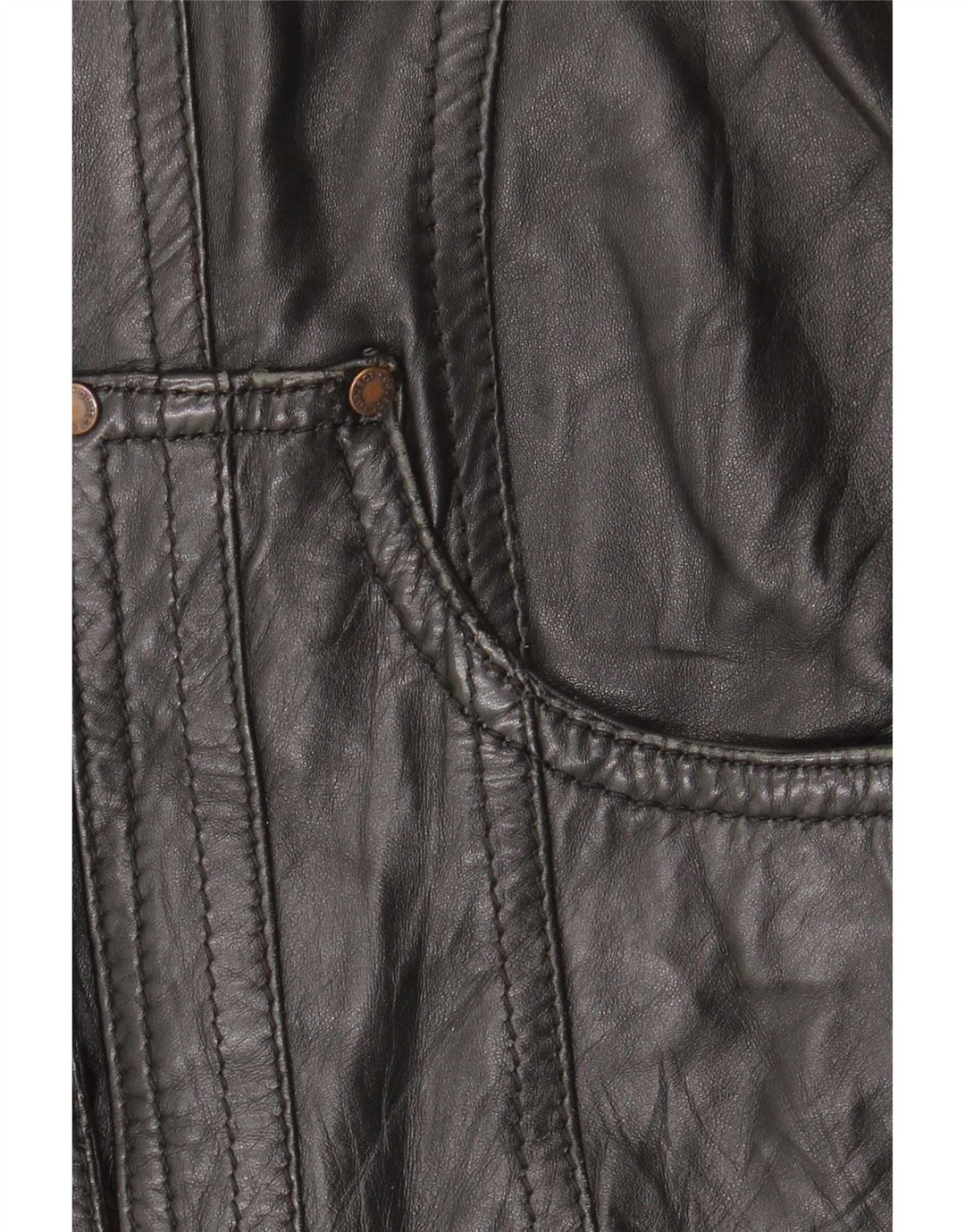 Giacca in pelle da donna Object UK 10 piccola in pelle nera