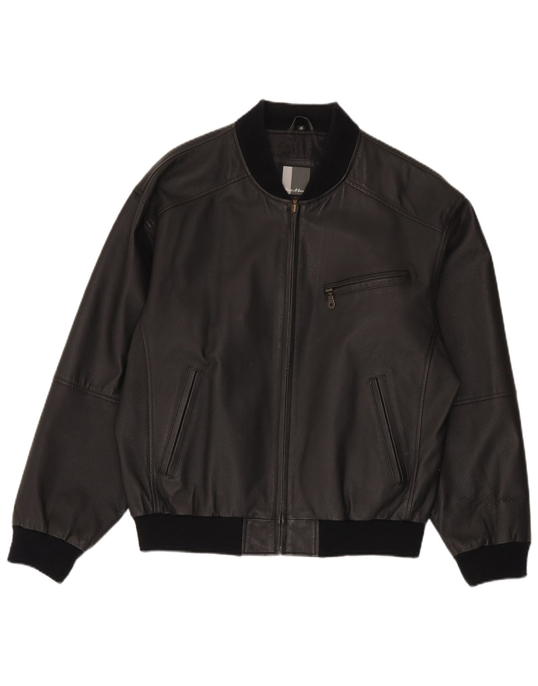 Giacca in pelle bomber da uomo Henry Morell EU 48 in pelle nera media