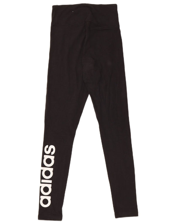Leggings grafici da donna Adidas UK 4/6 XS cotone nero