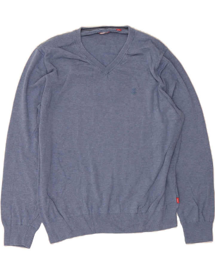 IZOD Mens V-Neck Jumper Sweater Large Blue Vintage Izod and Second-Hand Izod from Messina Hembry 