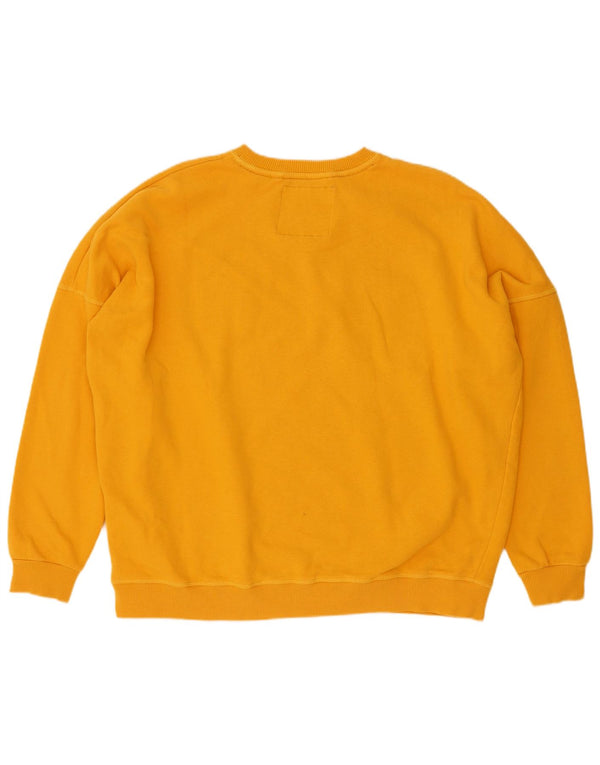 Felpa oversize con grafica da donna Superdry, maglione UK 12, colore giallo medio