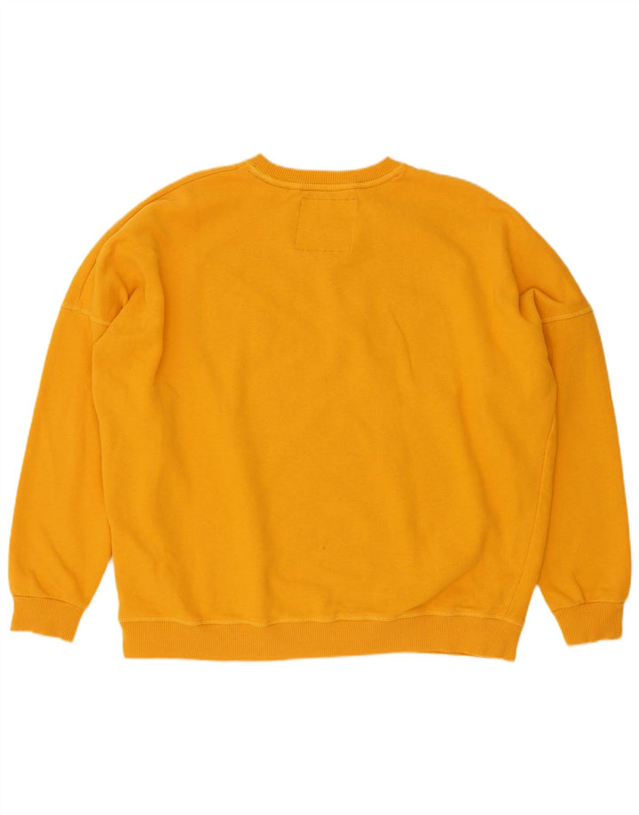 Felpa oversize con grafica da donna Superdry, maglione UK 12, colore giallo medio