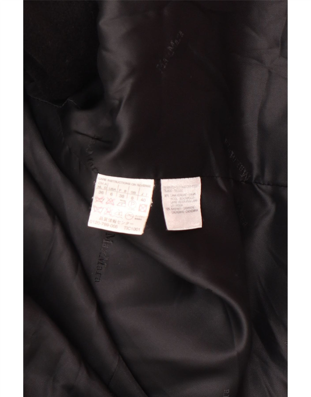 MAX MARA Cappotto da donna UK 8 Small Nero Lana Classico