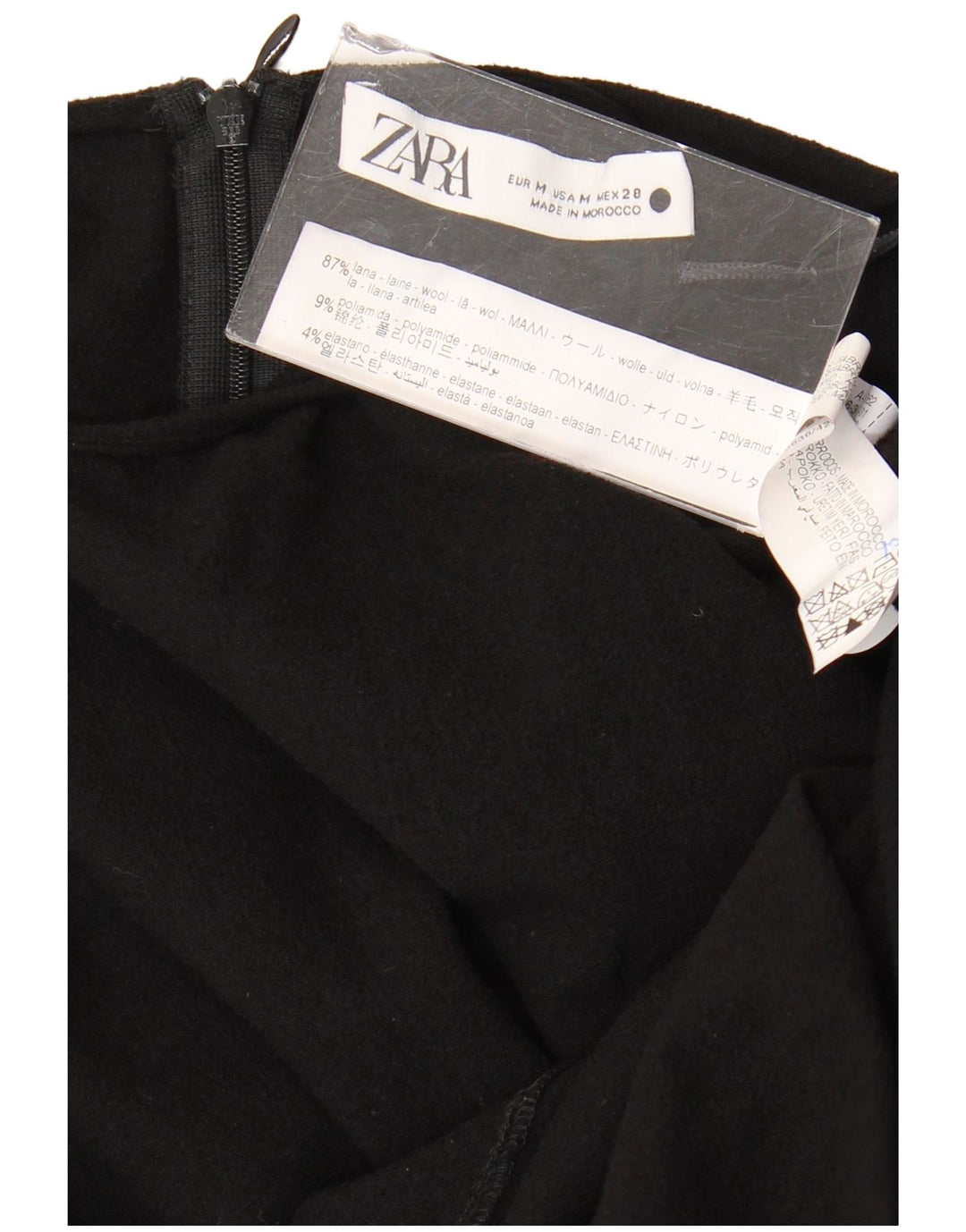 Abito lungo ZARA da donna a maniche lunghe UK 12 medio in lana nera