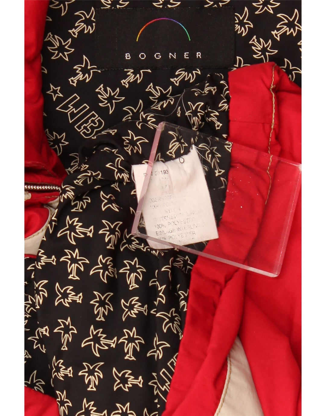 BOGNER Giacca anorak grafica da uomo UK 42 XL Poliestere color block rosso