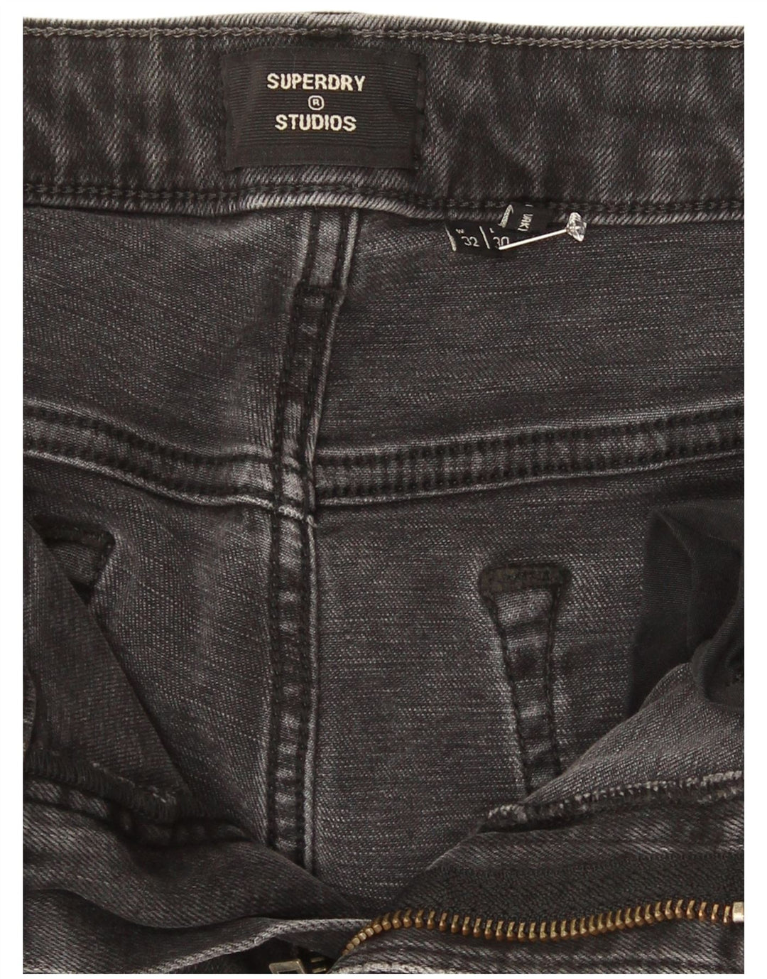 Jeans Superdry Donna Crop Slim W32 L25 Cotone Grigio