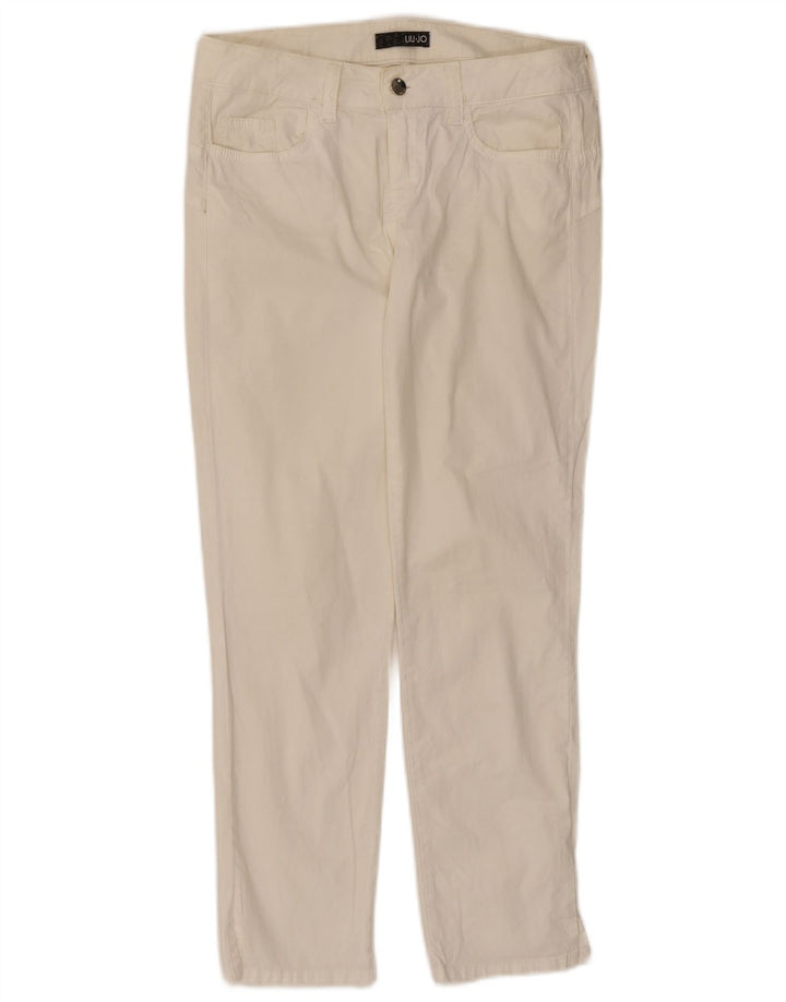 Pantaloni casual slim da donna Liu Jo W30 L27 bianchi