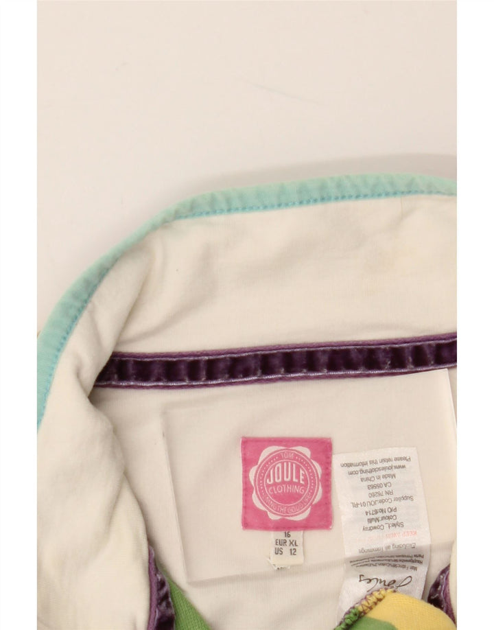 JOULES Felpa da donna Maglione UK 16 Grande a righe multicolore