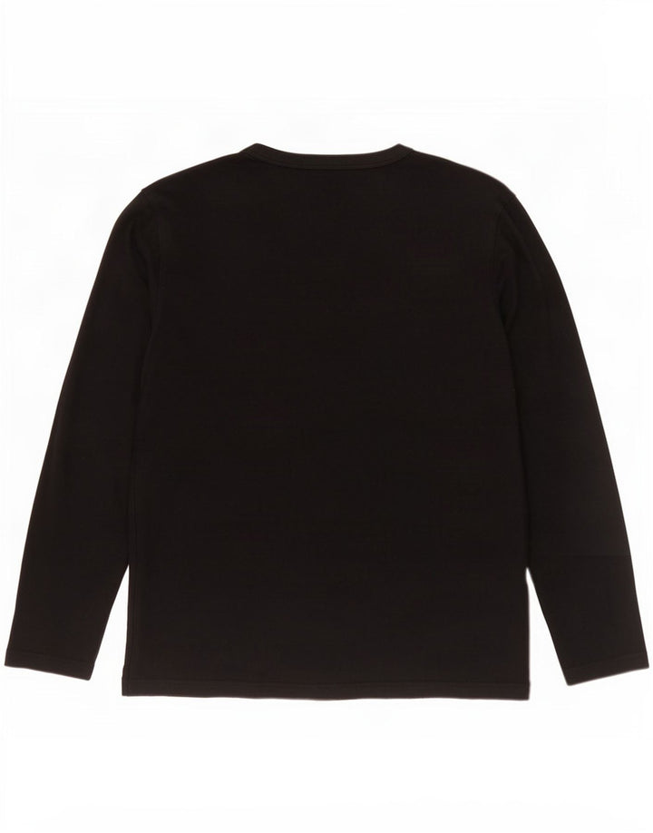 Jack & Jones Top grafico da uomo a maniche lunghe grande in cotone nero