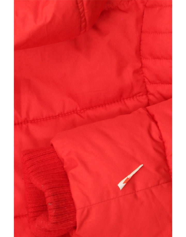 Giacca imbottita con cappuccio da donna Abercrombie & Fitch UK 16 grande rossa in poliestere