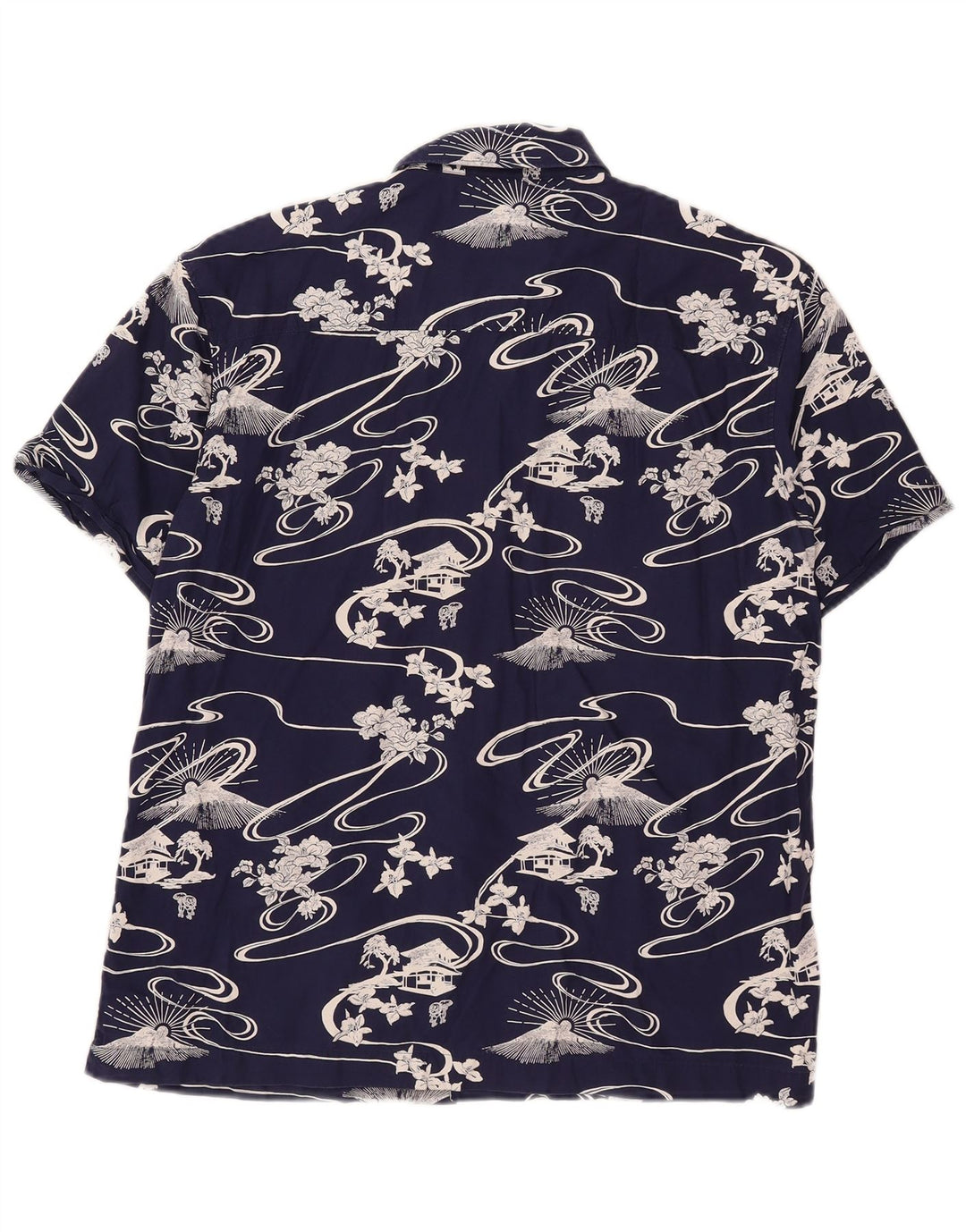 Camicia a maniche corte grafica da uomo Superdry in cotone blu navy medio