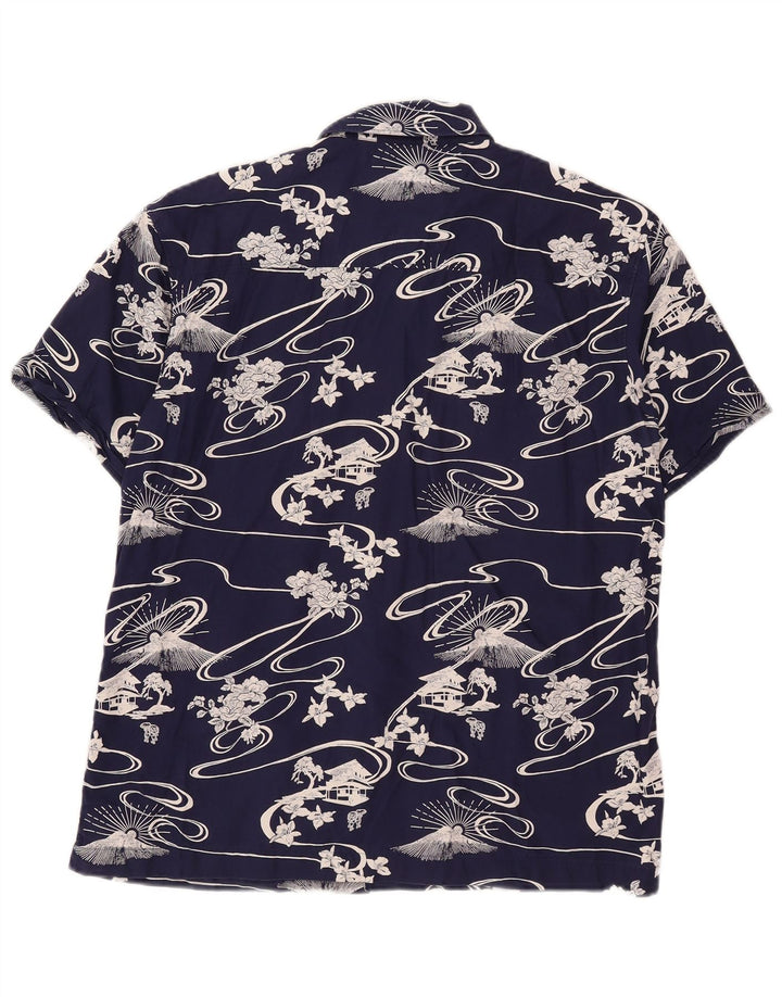Camicia a maniche corte grafica da uomo Superdry in cotone blu navy medio