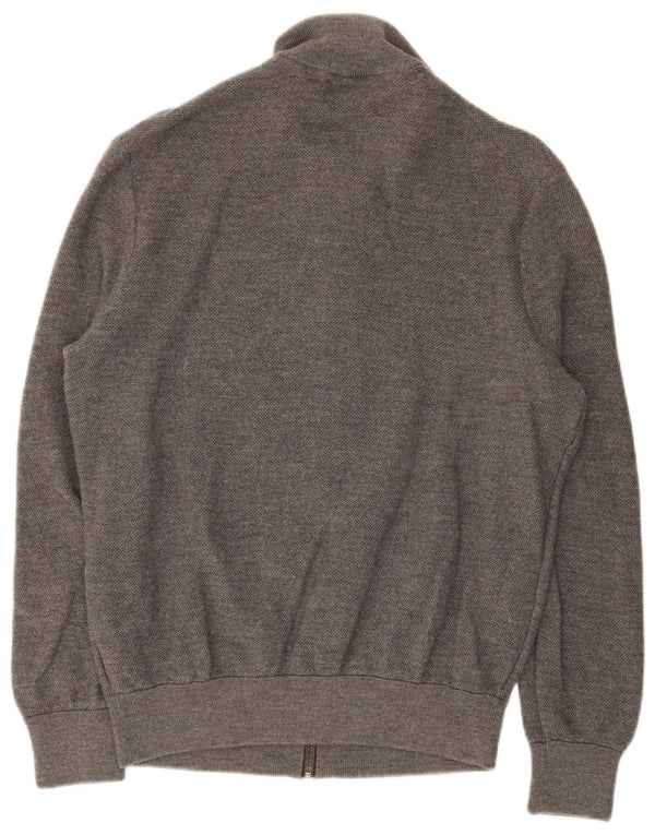 Polo Ralph Lauren Maglione cardigan da uomo grande lana merino grigia