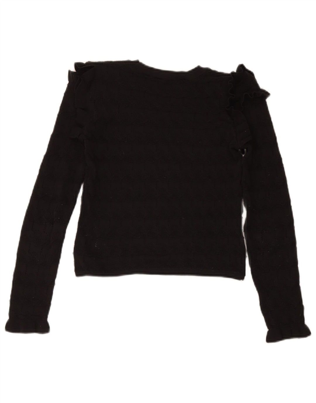 Maglione corto con scollo a barca da donna Zara UK 8 piccolo poliestere nero