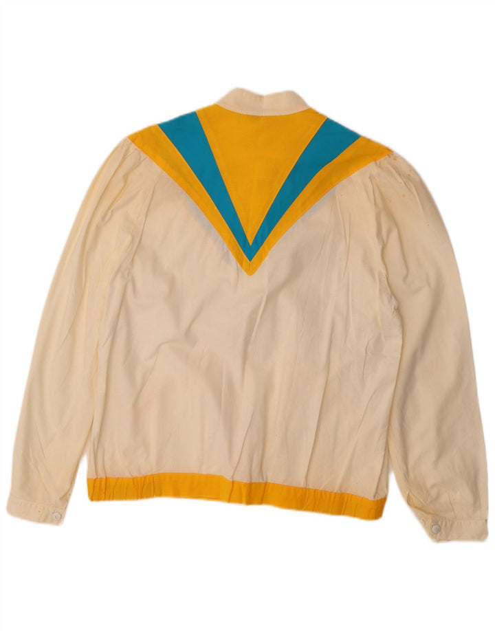 ANTONELLI Giubbotto Bomber da Donna IT 44 Cotone Colorblock Medio Bianco Sporco