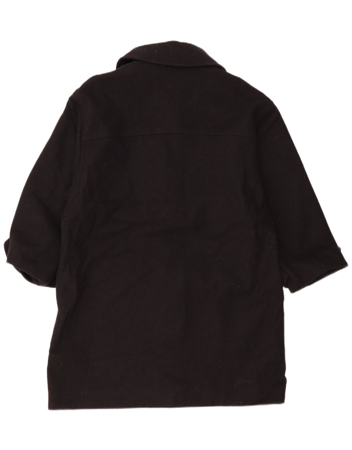 Montgomery oversize da donna vintage UK 14 lana nera media