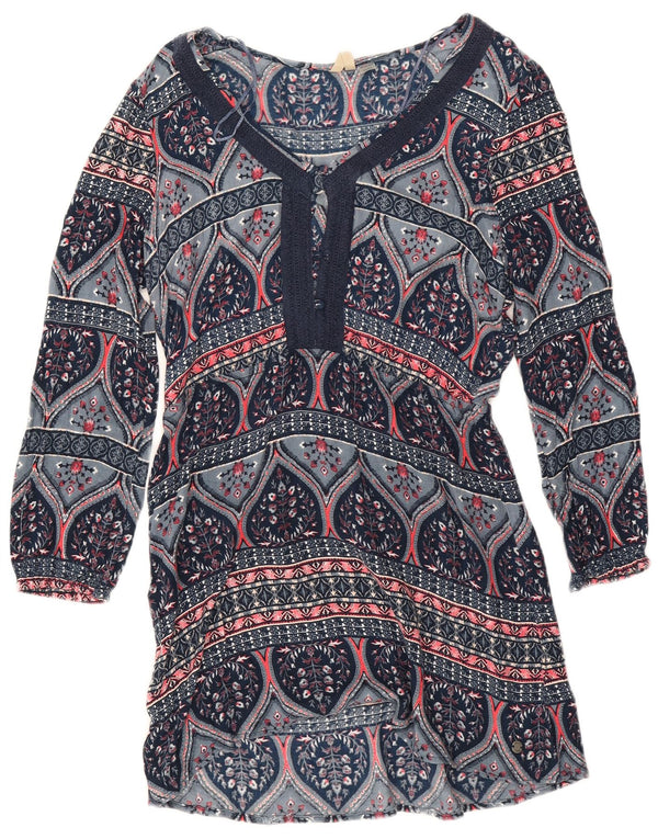 Abito a tunica con maniche a 3/4 da donna Roxy UK 6 XS in viscosa floreale blu navy