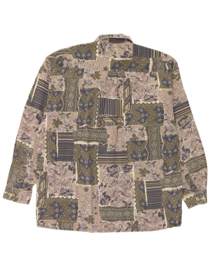 Camicia Hatico da uomo grande patchwork multicolore