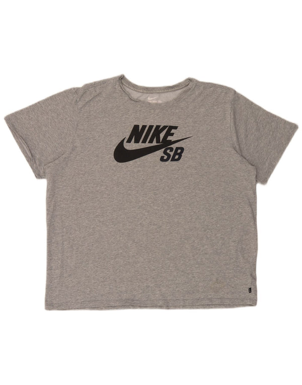 T-shirt grafica Nike da uomo con taglio atletico, 2XL, grigio chiazzato
