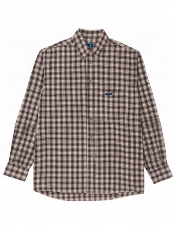 Camicia in flanella da uomo North Pole XL a quadri neri