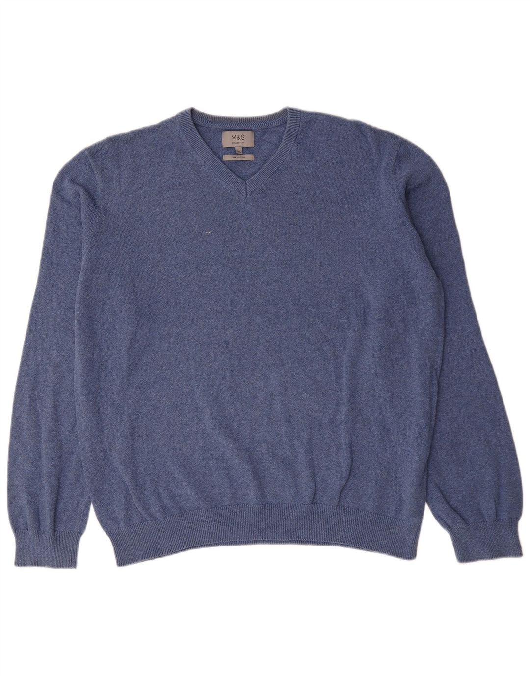 Maglione da uomo con scollo a V Marks & Spencer XL in cotone blu