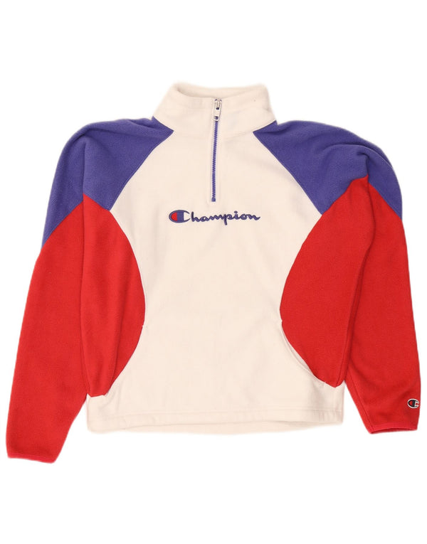Maglione in pile grafico da donna Champion UK 14 Medium White Colourblock