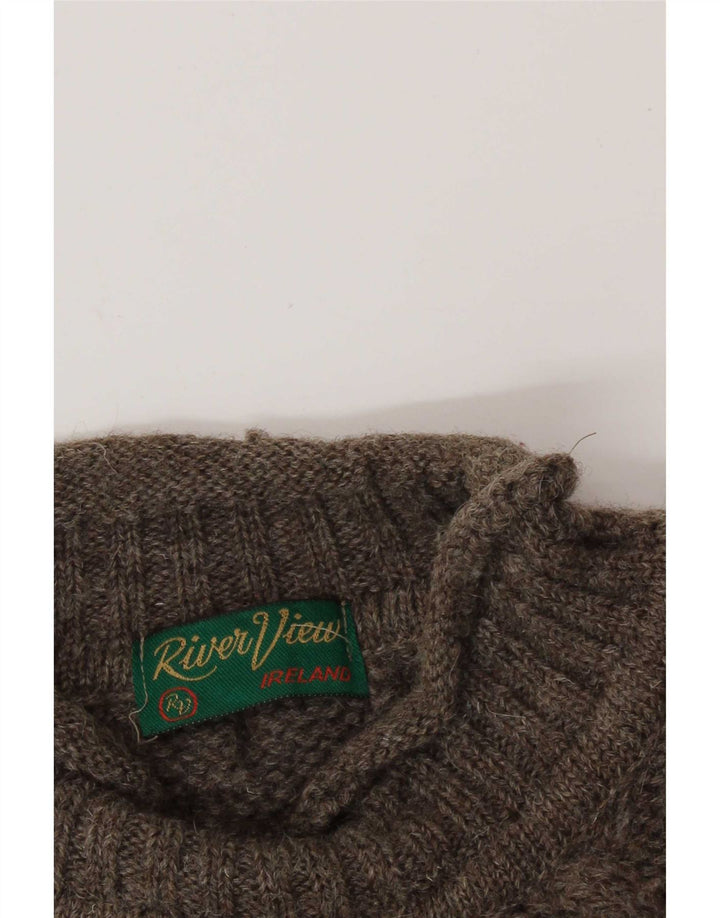 Maglione maglione vintage da uomo con collo dolcevita XL marrone