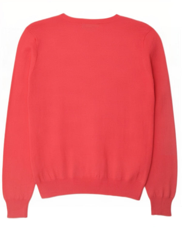 Maglione con scollo a V da donna Ralph Lauren UK 12 Cotone rosa medio