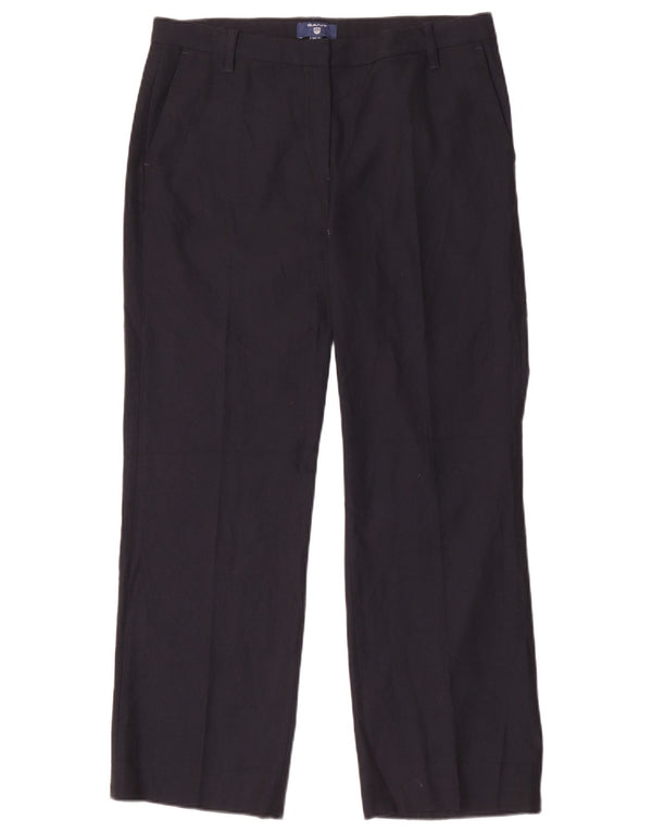 Pantaloni da abito dritti da donna Gant UK 14 Large W30 L29 Poliestere blu navy
