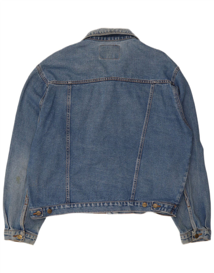 Giacca di jeans vintage da uomo UK 44 2XL cotone blu