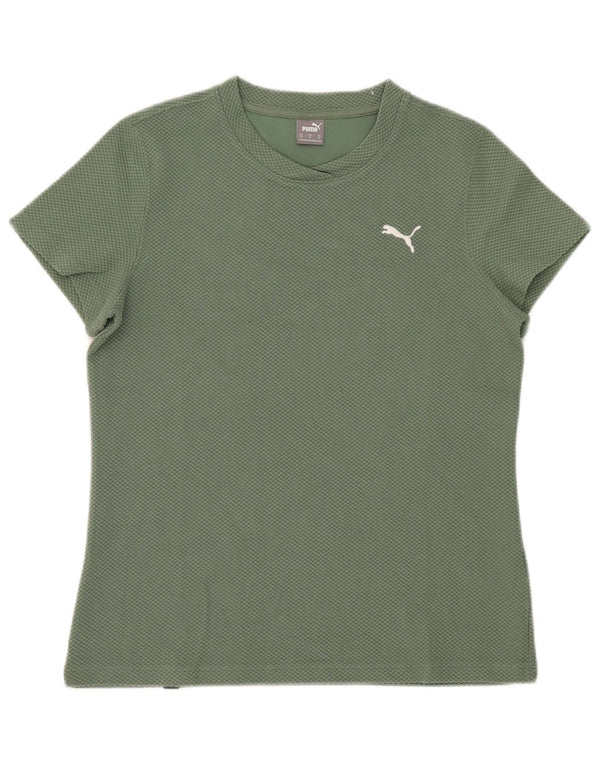 T-shirt da donna Puma Top UK 12 cotone verde medio