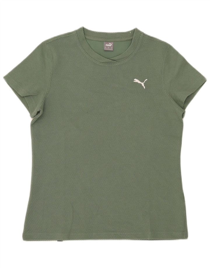 T-shirt da donna Puma Top UK 12 cotone verde medio