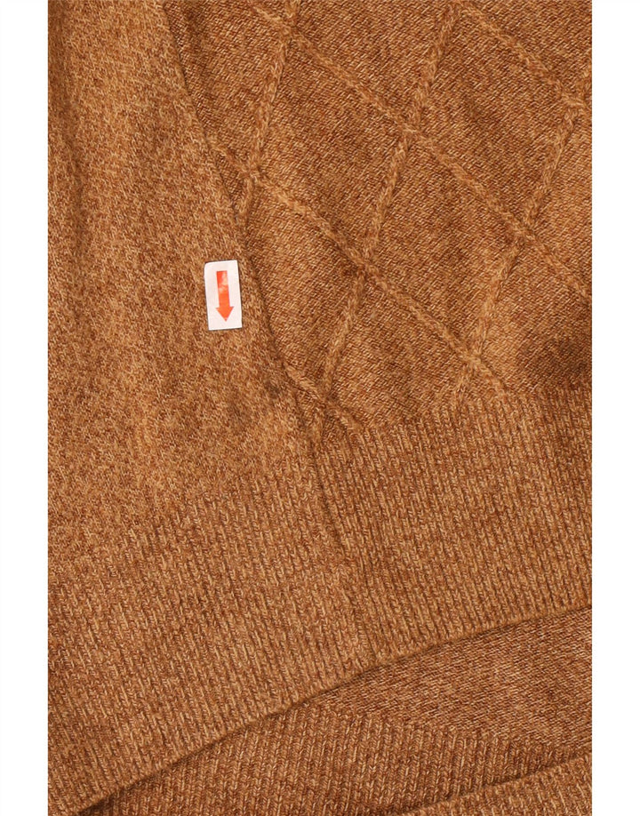 Maglione girocollo da uomo Dockers, grande, marrone, a rombi/acrilico con diamanti