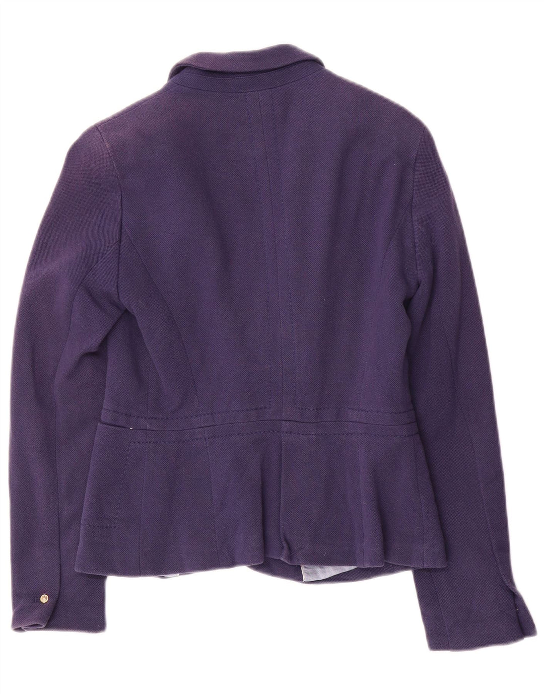 Giacca blazer corta a 1 bottone da donna Zara UK 12 cotone medio blu navy