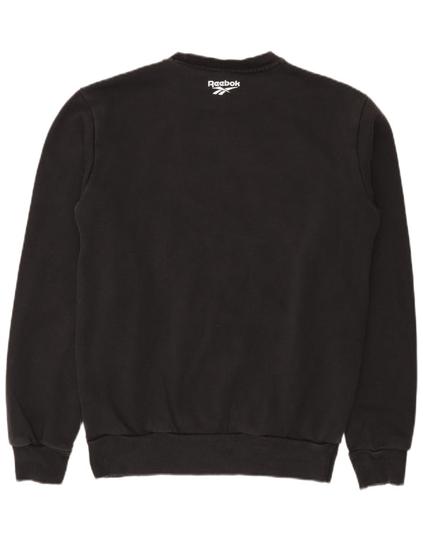 Felpa grafica da uomo Reebok Maglione piccolo in cotone nero