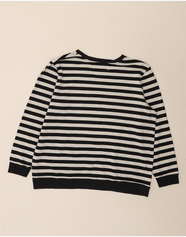 Felpa grafica da donna Calvin Klein Jeans Jumper UK 18 XL a righe nere