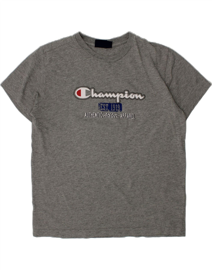 CHAMPION Boys Graphic T-Shirt Top 13-14 Years XL Grey Vintage Champion and Second-Hand Champion from Messina Hembry 