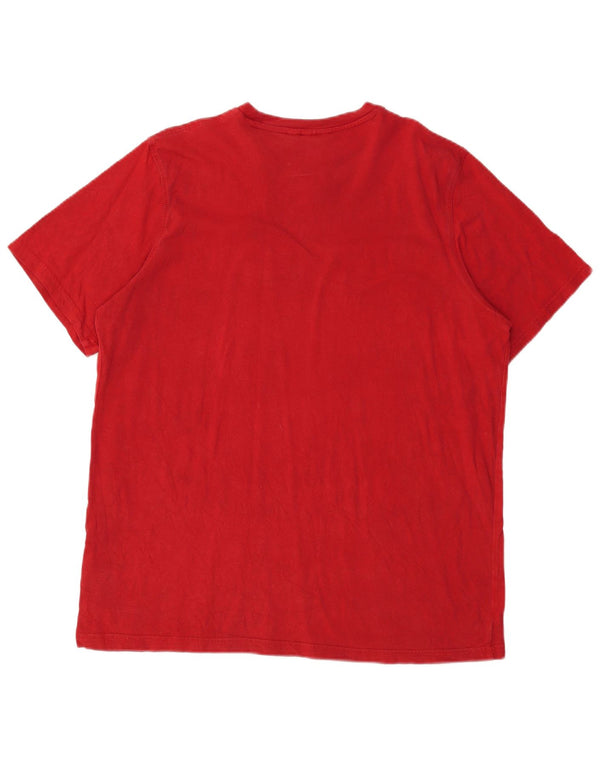 T-shirt grafica da uomo Adidas Top XL in cotone rosso