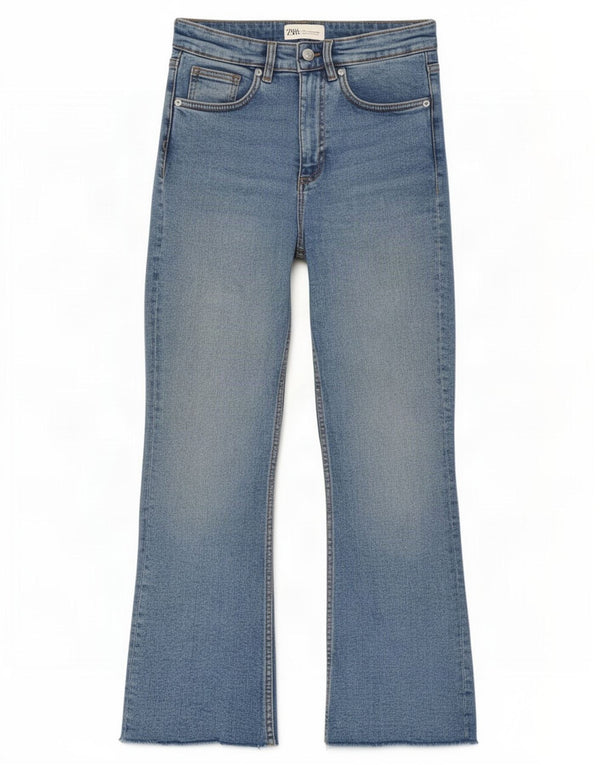 Jeans Zara da donna a gamba larga EU 36 XS W26 L26 cotone blu