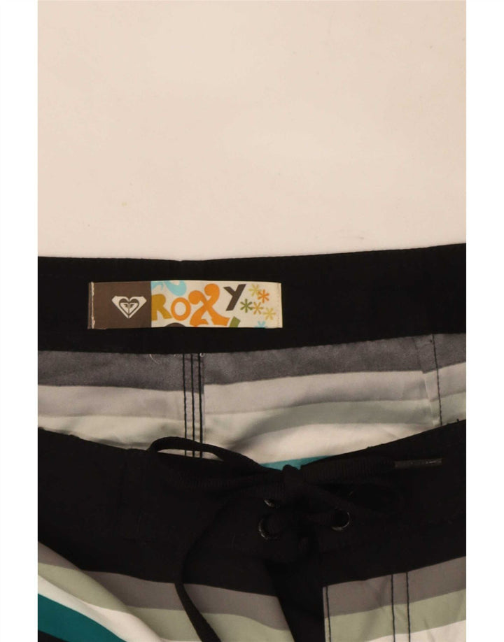 Pantaloncini da bagno grafici da uomo Roxy a righe medie nere