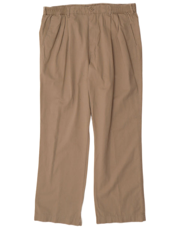 MARKS & SPENCER Pantaloni chino con pegging da uomo blu Harbour W40 L31 Marrone