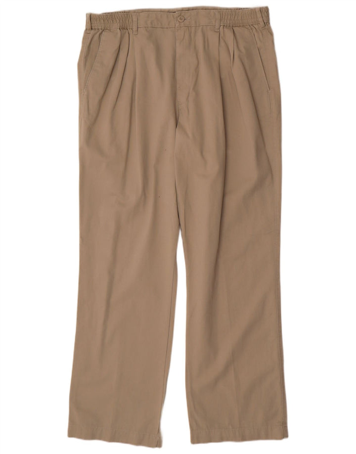 MARKS & SPENCER Pantaloni chino con pegging da uomo blu Harbour W40 L31 Marrone