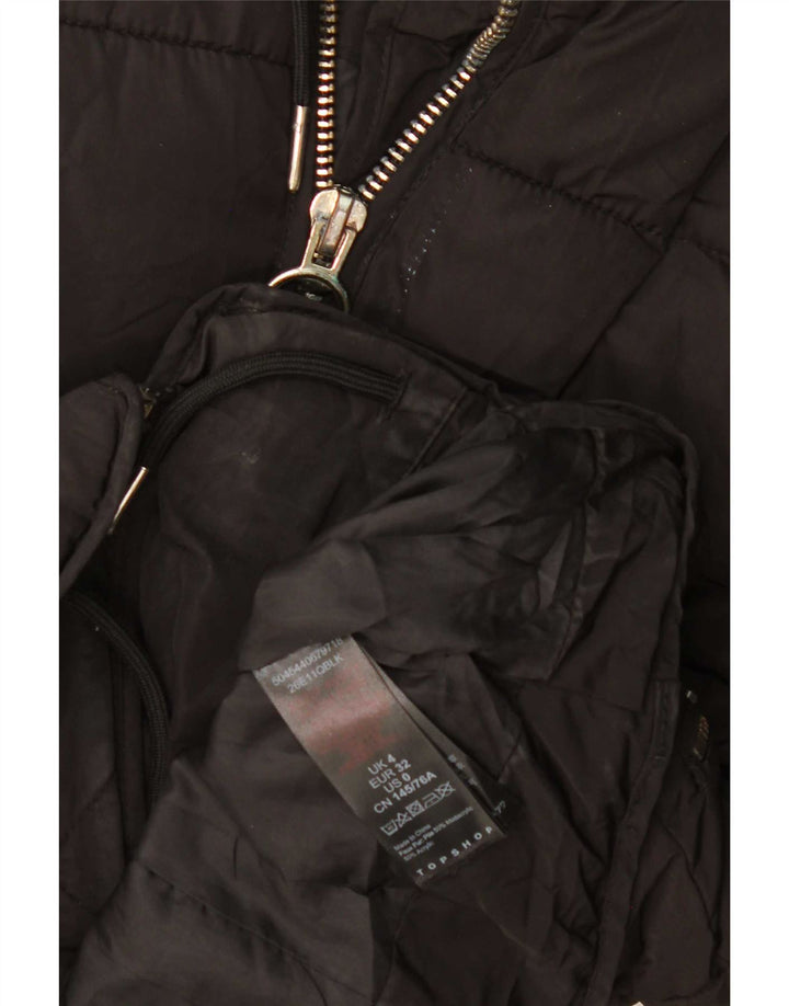 Giacca imbottita oversize con cappuccio da donna Topshop UK 4 XS poliestere nero