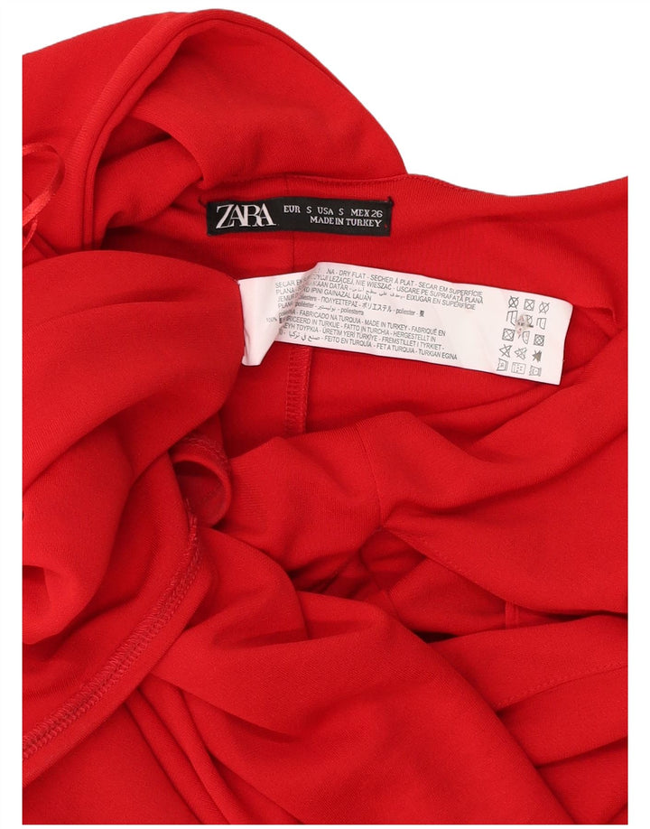 Abito da donna Zara con scollo all'americana UK 10 piccolo rosso in poliestere