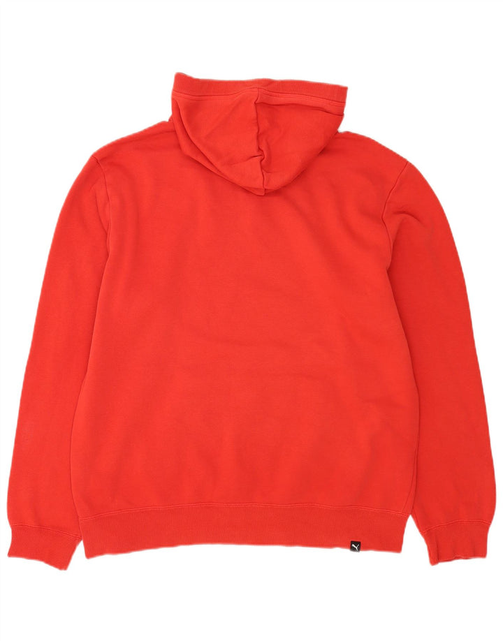 Felpa con cappuccio grafica da uomo Puma Large in cotone rosso