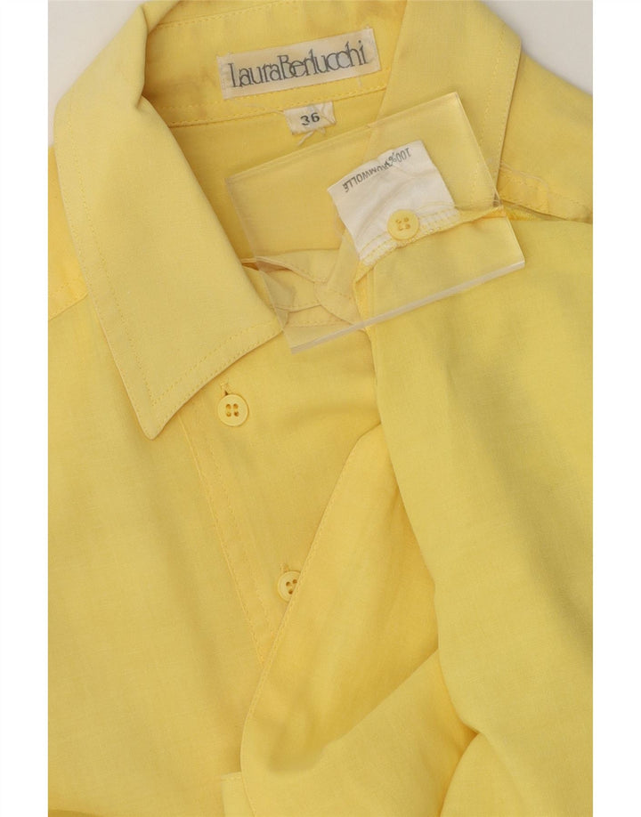 VINTAGE Womens Oversized Shirt EU 36 Small Yellow Cotton Vintage Vintage and Second-Hand Vintage from Messina Hembry 
