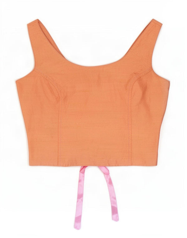 Top a corsetto senza maniche vintage da donna UK 12 rosa medio